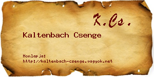 Kaltenbach Csenge névjegykártya